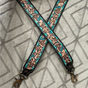 Tooled Leather Purse Strap